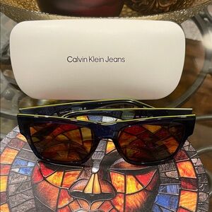 Calvin Klein Jeans Blue and Yellow Sunglasses SOLD